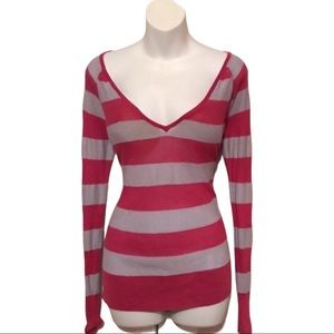 Free people pink stripe lightweight top size XS